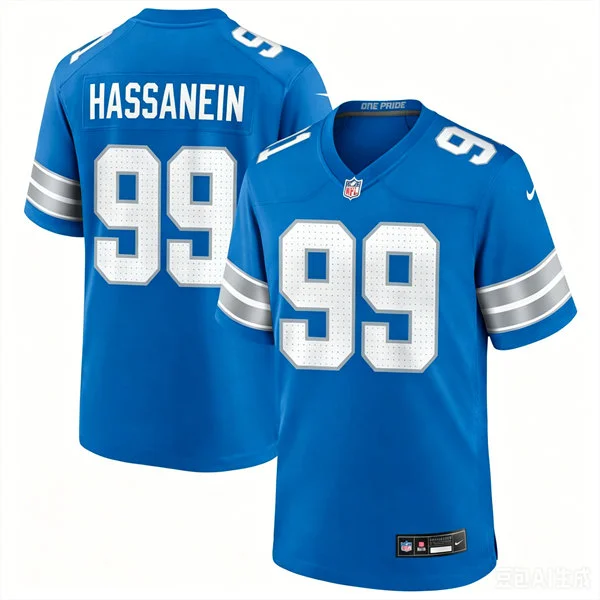 Mens Detroit Lions #99 Ahmed Hassanein Nike Blue Vapor F.U.S.E. Limited Jersey