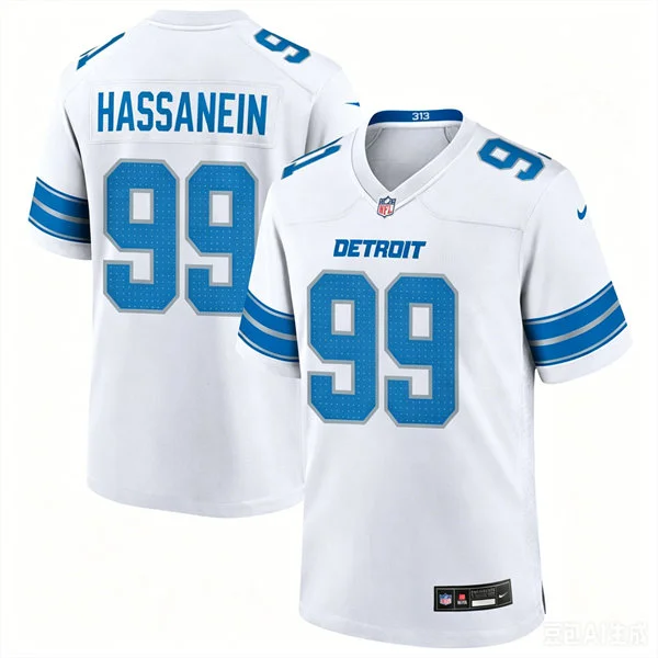 Mens Detroit Lions #99 Ahmed Hassanein Nike White Vapor F.U.S.E. Limited Jersey