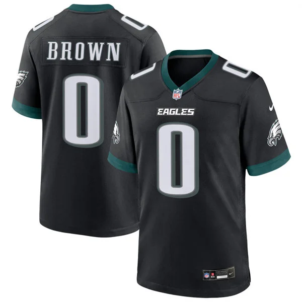 Mens Philadelphia Eagles #0 Marquise Brown Nike Black Alternate F.U.S.E. Vapor Limited Jersey