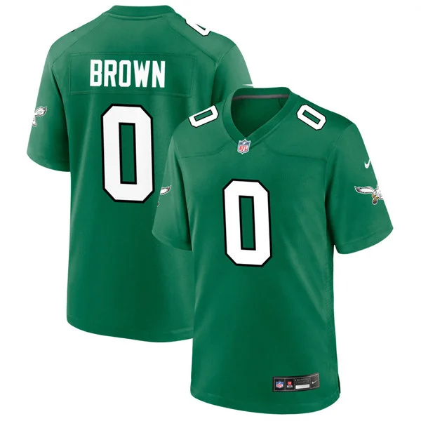 Mens Philadelphia Eagles #0 Marquise Brown Nike Kelly Green Retro F.U.S.E. Vapor Limited Jersey