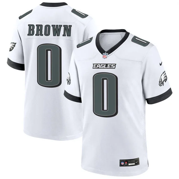Mens Philadelphia Eagles #0 Marquise Brown Nike White F.U.S.E. Vapor Limited Jersey