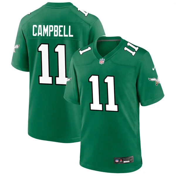 Mens Philadelphia Eagles #11 Jihaad Campbell Nike Kelly Green Retro F.U.S.E. Vapor Limited Jersey