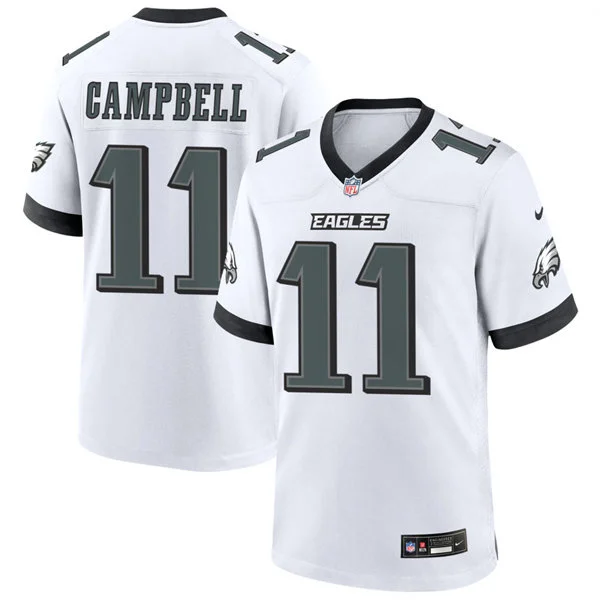 Mens Philadelphia Eagles #11 Jihaad Campbell Nike White F.U.S.E. Vapor Limited Jersey