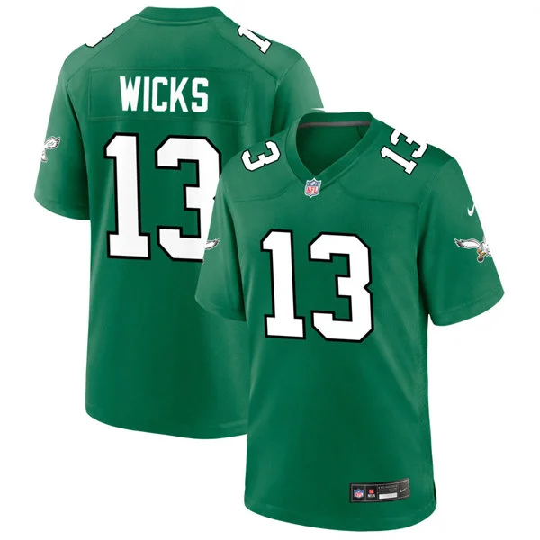 Mens Philadelphia Eagles #13 Dontayvion Wicks Nike Kelly Green Retro F.U.S.E. Vapor Limited Jersey