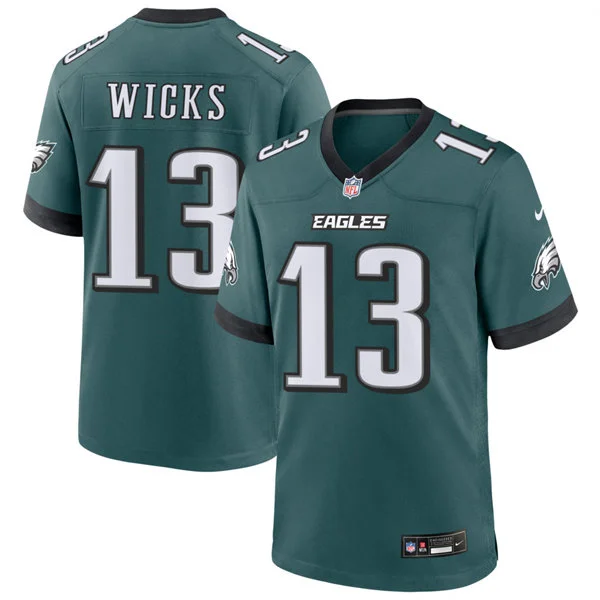 Mens Philadelphia Eagles #13 Dontayvion Wicks Nike Midnight Green F.U.S.E. Vapor Limited Jersey