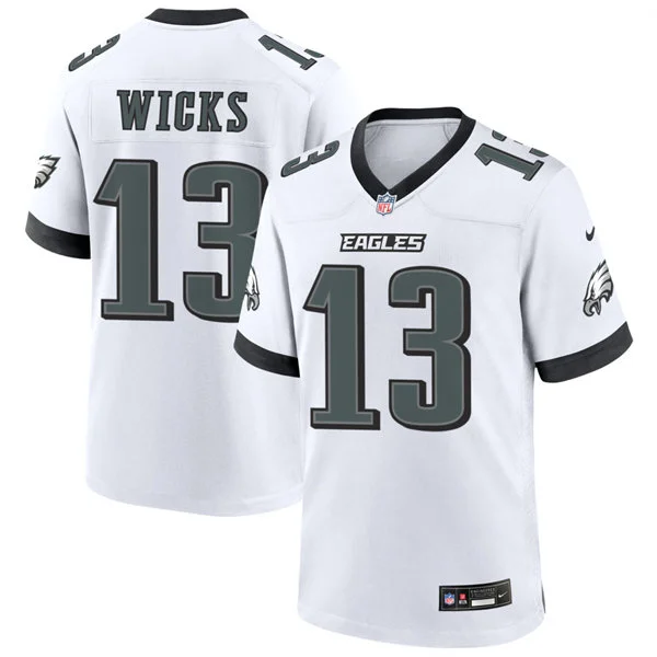 Mens Philadelphia Eagles #13 Dontayvion Wicks Nike White F.U.S.E. Vapor Limited Jersey