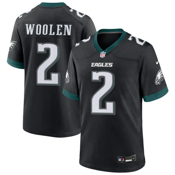 Mens Philadelphia Eagles #2 Tariq Woolen Nike Black Alternate F.U.S.E. Vapor Limited Jersey