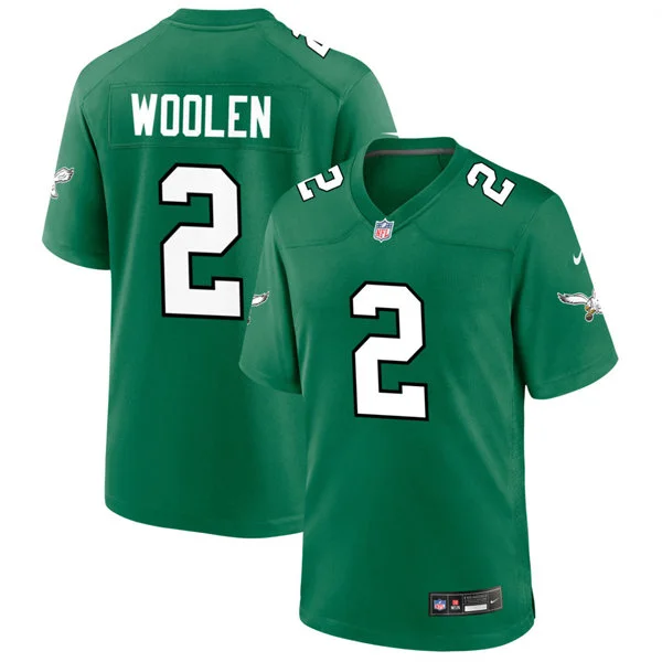 Mens Philadelphia Eagles #2 Tariq Woolen Nike Kelly Green Retro F.U.S.E. Vapor Limited Jersey
