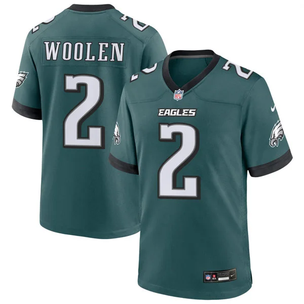 Mens Philadelphia Eagles #2 Tariq Woolen Nike Midnight Green F.U.S.E. Vapor Limited Jersey