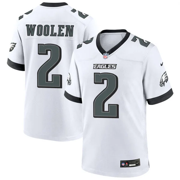 Mens Philadelphia Eagles #2 Tariq Woolen Nike White F.U.S.E. Vapor Limited Jersey