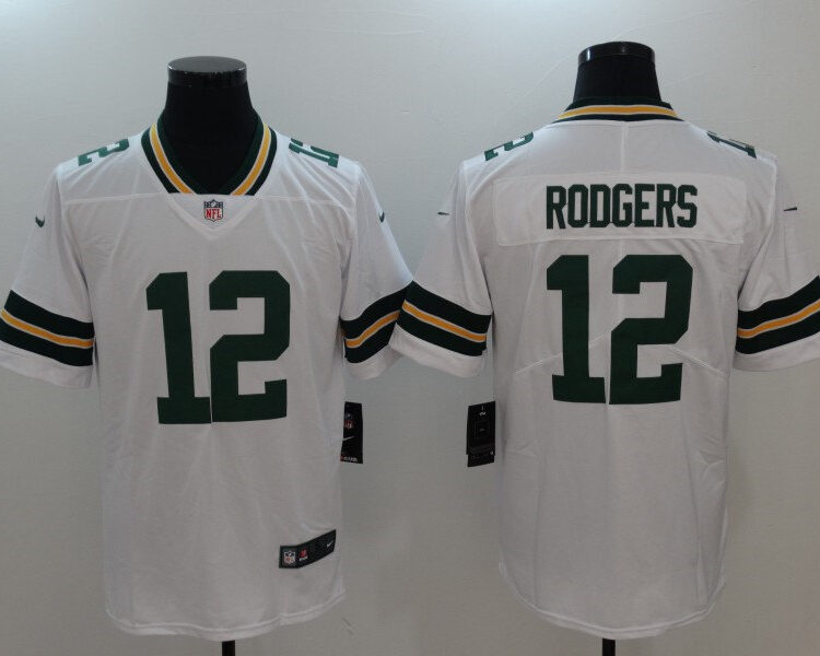 Men's Green Bay Packers #12 Aaron Rodgers Player Nike White Game Football Jersey