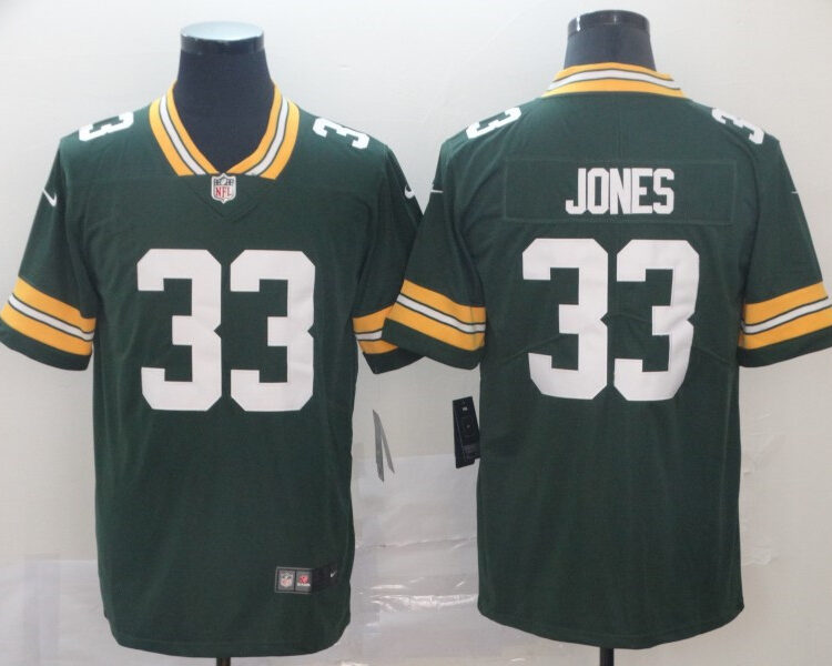 Men's Green Bay Packers #33 Aaron Jones Player Nike Green Game Football Jersey