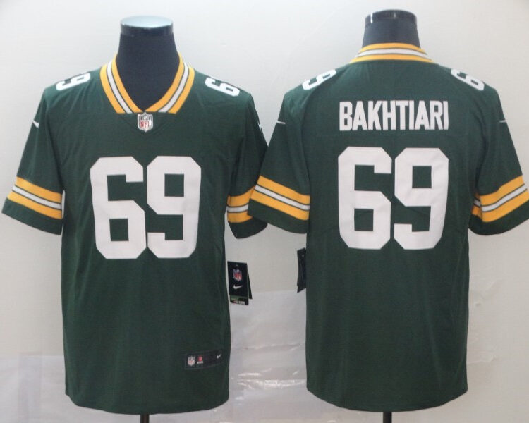 Mens Green Bay Packers #69 David Bakhtiari Nike Green Vapor Untouchable Limited Jersey