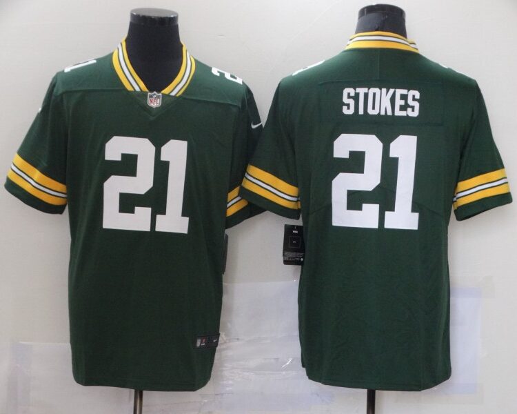 Mens Green Bay Packers #21 Eric Stokes Nike Green Game Football Jersey