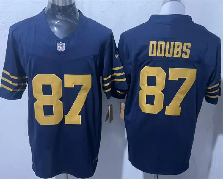 Mens Green Bay Packers #87 Romeo Doubs Nike Navy The 1923 Classic Game Jersey