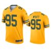 Mens Green Bay Packers #95 Devonte Wyatt  Gold Inverted Limited Jersey