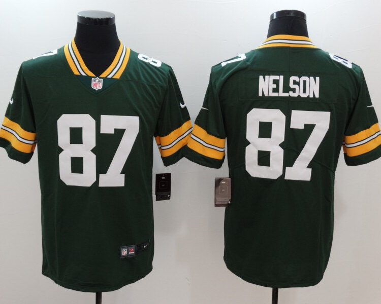 Mens Green Bay Packers Retired Player #87 Jordy Nelson Player Nike Green Game Football Jersey