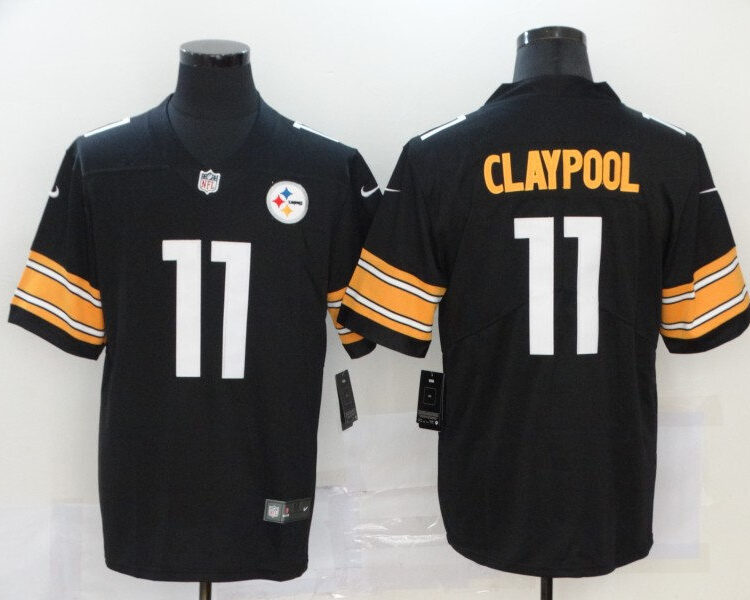 Men's Pittsburgh Steelers #11 Chase Claypool Nike Black Big Number Alternate Limited Jersey