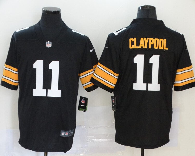 Men's Pittsburgh Steelers #11 Chase Claypool Nike Black Limited Football Jersey