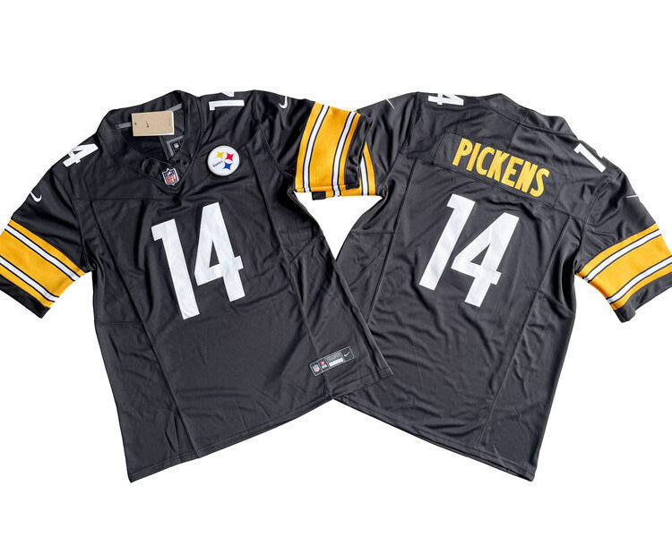 Mens Pittsburgh Steelers #14 George Pickens Nike Black Vapor F.U.S.E. Limited Jersey