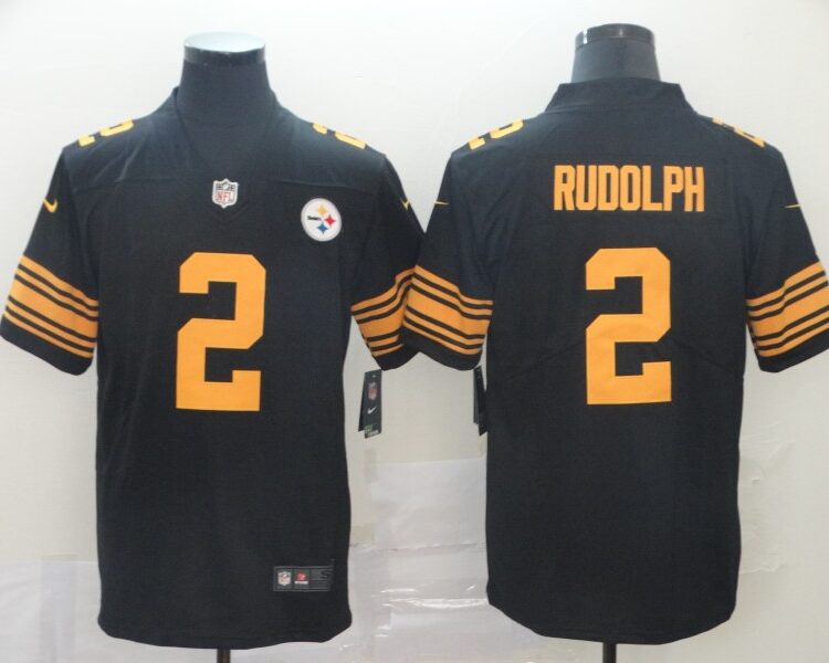 Men's Pittsburgh Steelers #2 Mason Rudolph Nike Black Vapor Untouchable Color Rush Jersey