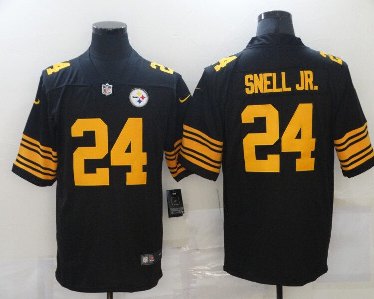 Men's Pittsburgh Steelers #24 Benny Snell Jr Nike Black Vapor Untouchable Color Rush Jersey