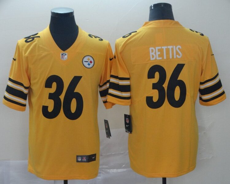 Men's  Pittsburgh Steelers #36 Jerome Bettis Nike Gold Inverted Legend Jersey