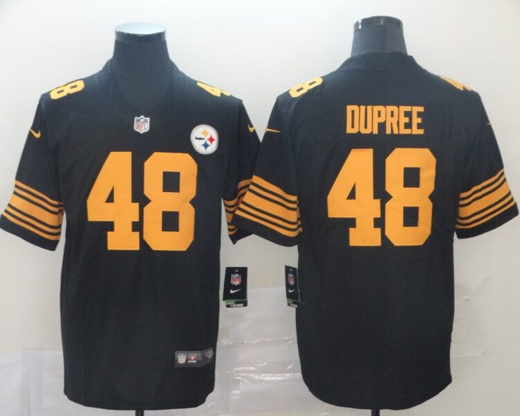 Men's Pittsburgh Steelers #48 Bud Dupree Nike Black Vapor Untouchable Color Rush Jersey