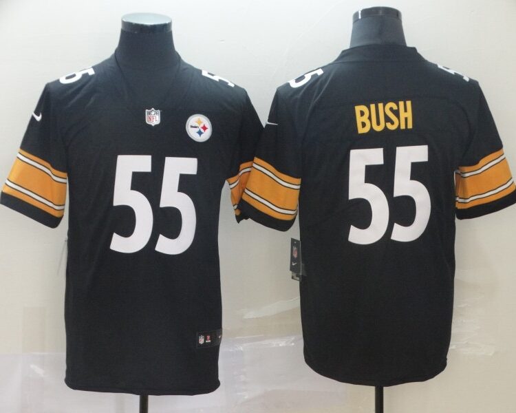 Men's  Pittsburgh Steelers #55 Devin Bush Jr. Black Player Game Football Jersey