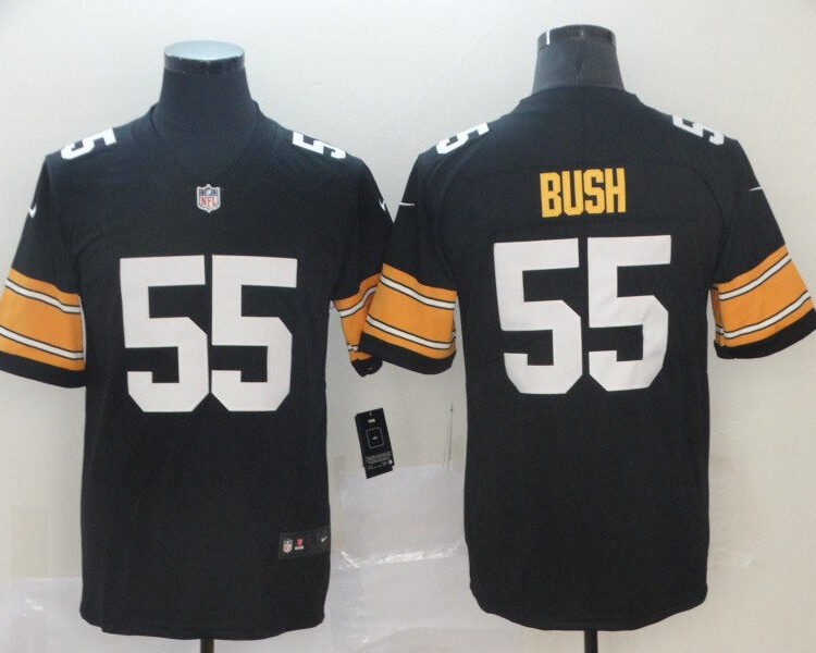 Men's Pittsburgh Steelers #55 Devin Bush Jr Nike Black Alternate  Football Jersey