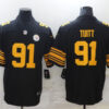 Men's Pittsburgh Steelers #55 Devin Bush Jr Nike Black Vapor Untouchable Color Rush Jersey