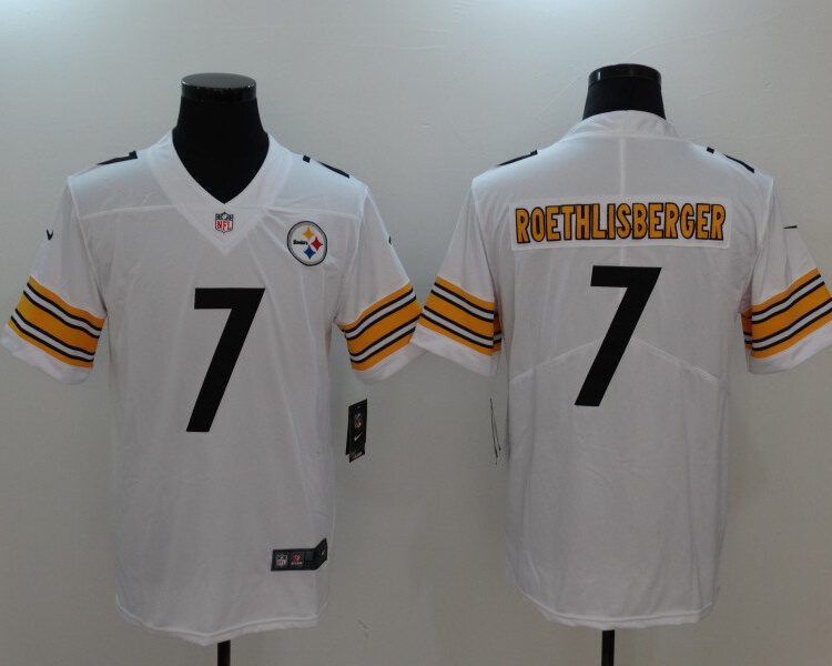 Men's Pittsburgh Steelers #7 Ben Roethlisberger Nike White Limited Football Jersey