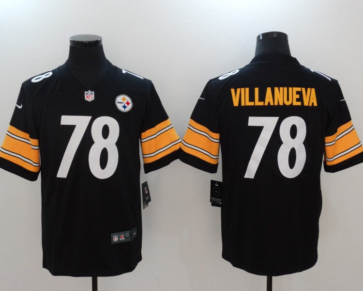 Men's Pittsburgh Steelers #78  Alejandro Villanueva Nike Black Player Game Football Jersey
