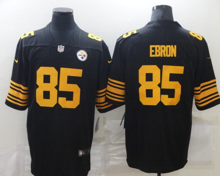 Men's Pittsburgh Steelers #85 Eric Ebron Nike Black Vapor Untouchable Color Rush Jersey