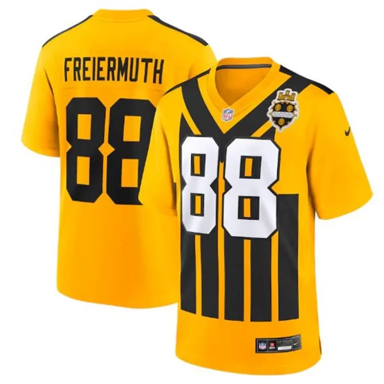 Mens Pittsburgh Steelers #88 Pat Freiermuth Nike Gold Alternate 1933 Throwback Game Jersey