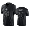 Men's Pittsburgh Steelers #90 T.J. Watt Black Reflective Limited Jersey