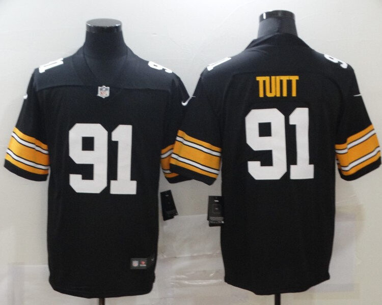 Men's Pittsburgh Steelers #91 Stephon Tuitt Nike Black Big Number Alternate Limited Jersey