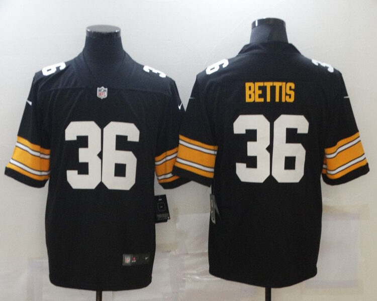 Men's Pittsburgh Steelers Retired Player #36 Jerome Bettis Nike Black Alternate  Football Jersey