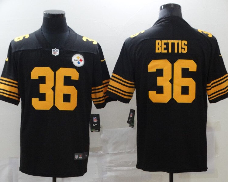 Men's Pittsburgh Steelers Retired Player #36 Jerome Bettis Nike Black Vapor Untouchable Elite Color Rush Jersey