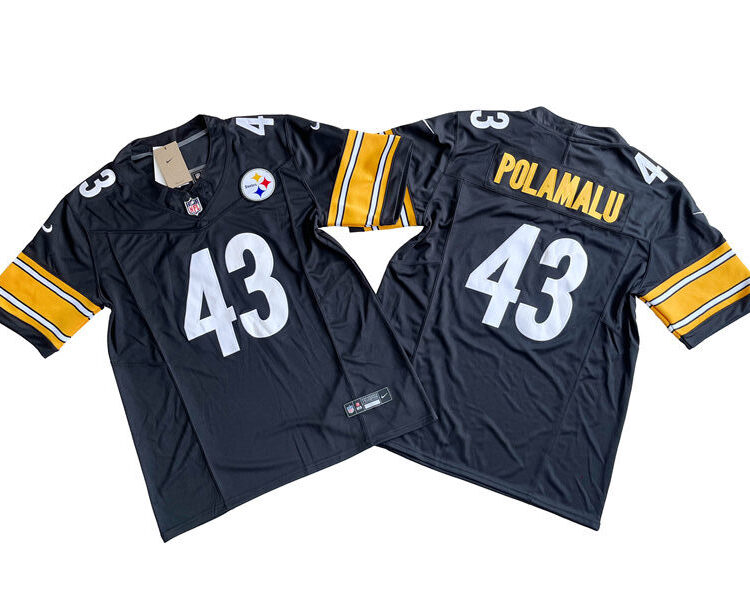 Men's Pittsburgh Steelers Retired Player #43 Troy Polamalu Nike Black Vapor F.U.S.E. Limited Jersey