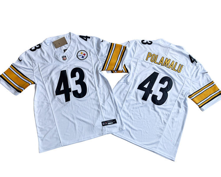 Men's Pittsburgh Steelers Retired Player  #43 Troy Polamalu Nike White Vapor F.U.S.E. Limited Jersey