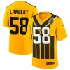 Mens Pittsburgh Steelers Retired Player #58 Jack Lambert Nike Gold Alternate 1933 Throwback Game Jersey