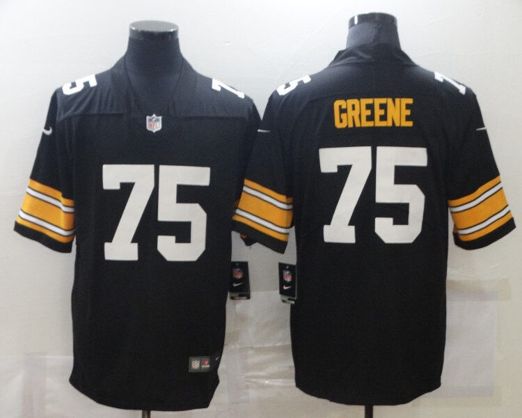 Men's Pittsburgh Steelers Retired Player #75 Joe Green Nike Black Alternate  Football Jersey