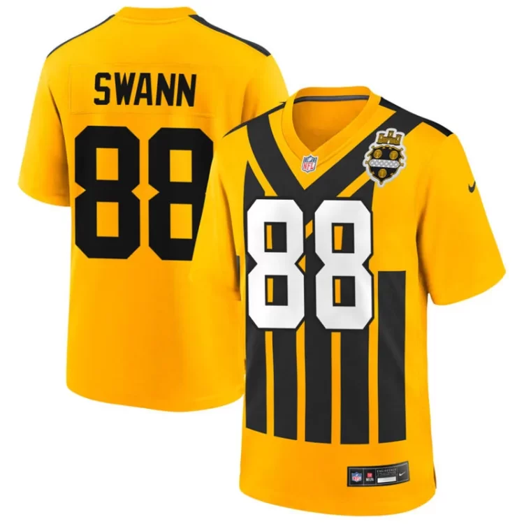 Mens Pittsburgh Steelers Retired Player #88 Lynn Swann Nike Gold Alternate 1933 Throwback Game Jersey