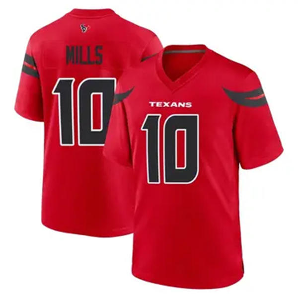 Mens Houston Texans #10 Davis Mills Nike Red Alternate F.U.S.E. Limited Player Jersey