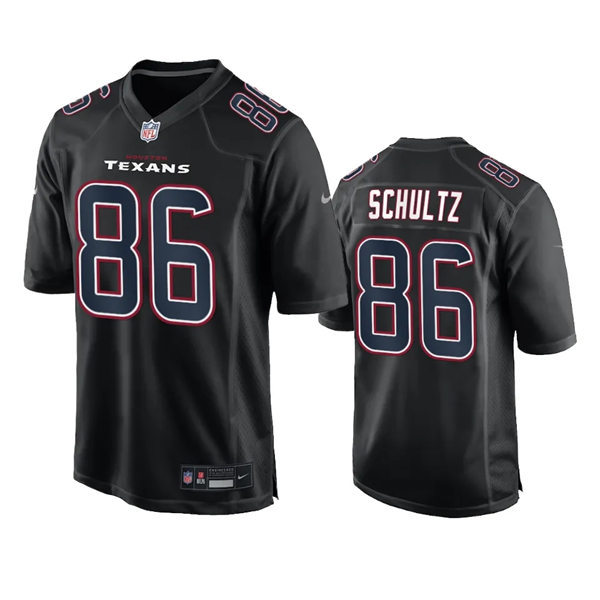 Men's Houston Texans #86 Dalton Schultz 2024 Black Fashion Game Jersey