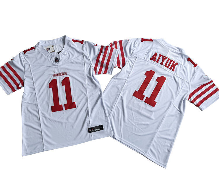 Men's San Francisco 49ers #11 Brandon Aiyuk Nike Home White 2023 F.U.S.E. Vapor Limited Jersey