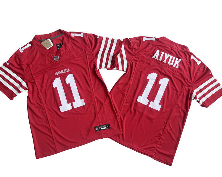 Men's San Francisco 49ers #11 Brandon Aiyuk Nike Scarlet 2023 F.U.S.E. Vapor Limited Jersey