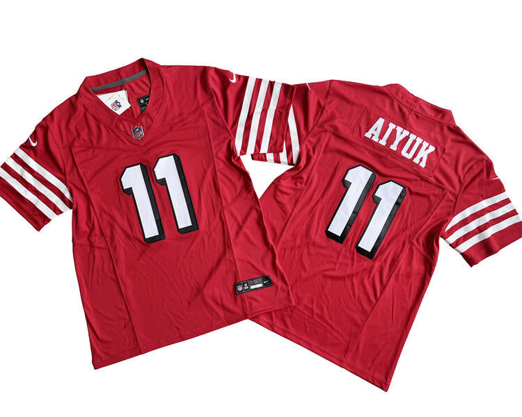 Men's San Francisco 49ers #11 Brandon Aiyuk Nike Scarlet Alternate 2023 F.U.S.E. Vapor Limited Jersey
