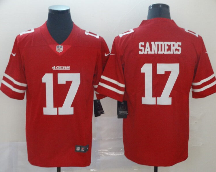 Men's San Francisco 49ers #17 Emmanuel Sanders Nike Scarlet Vapor Limited Player Jersey